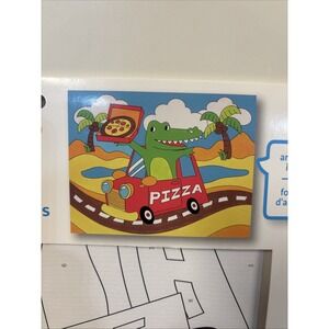 Creatology Pizza Alligator Paint by Number Kit Ages 6+ With Paint Brushes 14x18